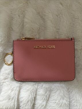 NWOT Michael Kors Pink Leather Zip Wallet